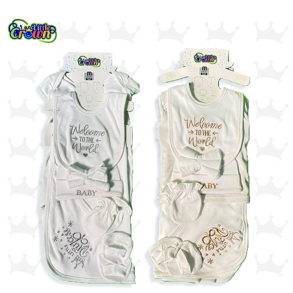 11 pcs Newborn Baby Starter Set Premium Quality Gift Set Welcome to the World Princess/Prince