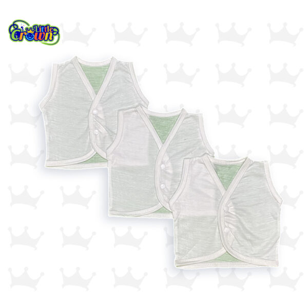 Pack Of 3 Newborn Inner/Sando Sleeveless Vest Banyan In Cotton Stuff for Baby Boy & Baby Girl For 0-9 Months - White