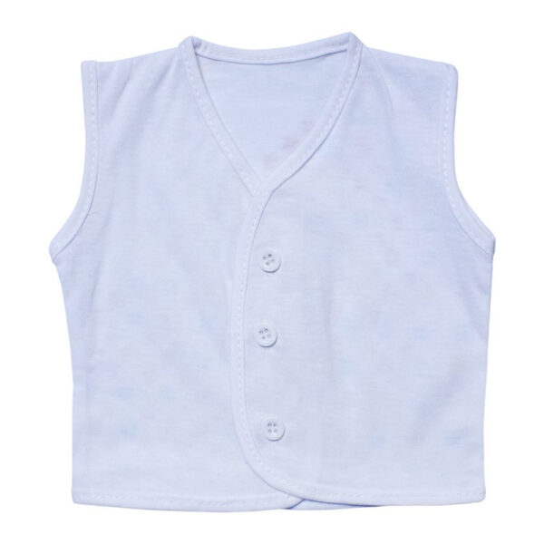 Pack Of 3 Newborn Inner/Sando Sleeveless Vest Banyan In Cotton Stuff for Baby Boy & Baby Girl For 0-9 Months - White - Image 2