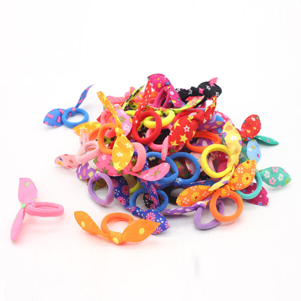 24Pcs/Set Girls Colorful Nylon Small Elastic Hair Bands Kids Cute Bow Hair Bands Ponytail Holder Headband Hair Accessories - Ring Ropes - Image 3