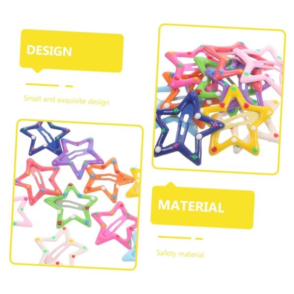 12pcs/set Cute Colorful Star Waterdrop Shape Hair Clips For Girls Children Lovely Hair Decorate Hair Pins Kids Hair Accessories - Dotted Star - Image 4