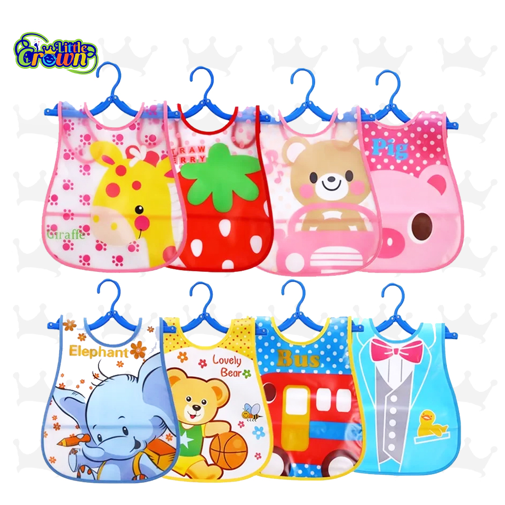 Baby Bibs Waterproof for Infant Toddler Boys Girls Sleeveless Feeding Apron Cartoon Animals Child Kids Bib