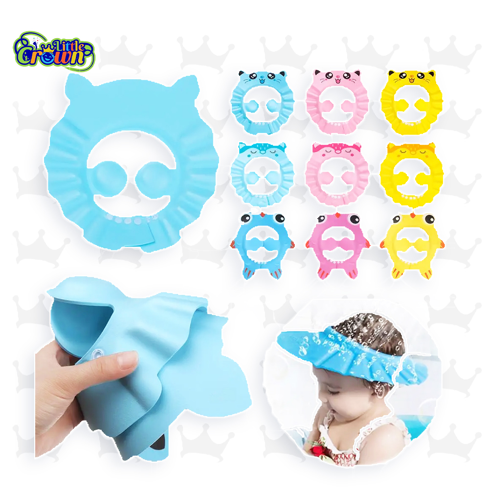 Baby Shower Cap Wash Hair Soft Foam Adjustable Bathing Bath Protect Cap Hat For Baby Children Kids Shampoo Hat in Character