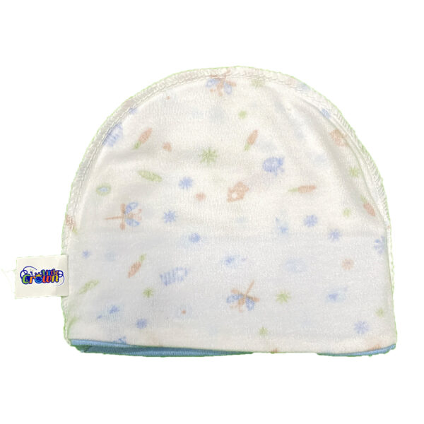 Pack of 4 New Born Baby Boy/Girls Hats in Cotton Cartoon Printed 0-6 Months Unisex Soft Solid Color Infant Accessories With Embroidery - Image 5