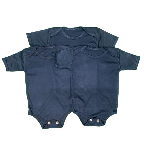 Pack of 3 Newborn Baby Romper/Bodysuit/Onesies for Baby Boy & Baby Girl In Cotton Stuff Half Sleeves - Black - 0-12M - Image 2