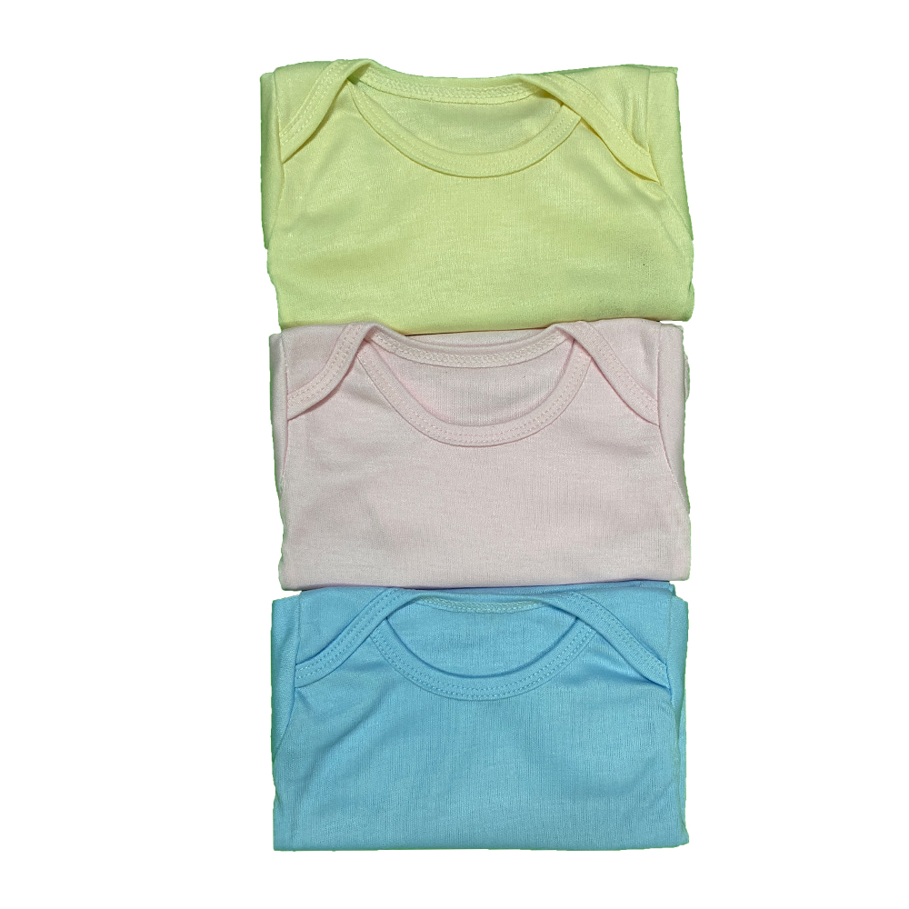 Pack of 3 Newborn Baby Romper/Bodysuit/Onesies for Baby Boy & Baby Girl In Cotton Stuff Full Sleeves - Multicolor - 0-12M - Image 4