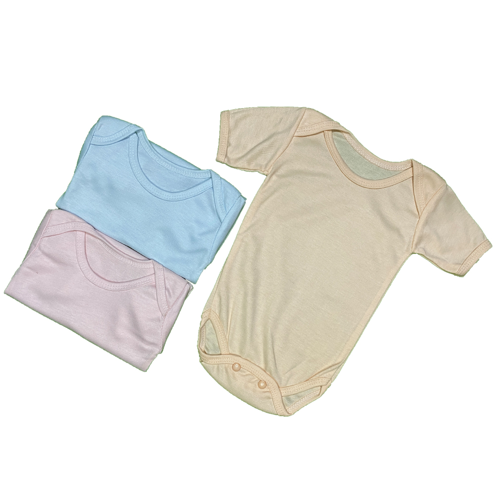 Pack of 3 Newborn Baby Romper/Bodysuit/Onesies for Baby Boy & Baby Girl In Cotton Stuff Half Sleeves - Multicolor - 0-12M - Image 3