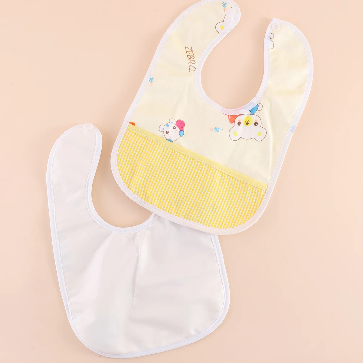Pack Of 4 Baby Bib Cotton Bib Newborns Bibs Baby accessories for Boys Girls Baby Stuff - With Pocket - Image 3