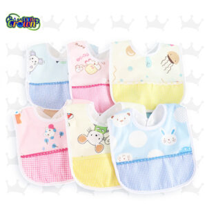 Pack Of 4 Baby Bib Cotton Bib Newborns Bibs Baby accessories for Boys Girls Baby Stuff - With Pocket