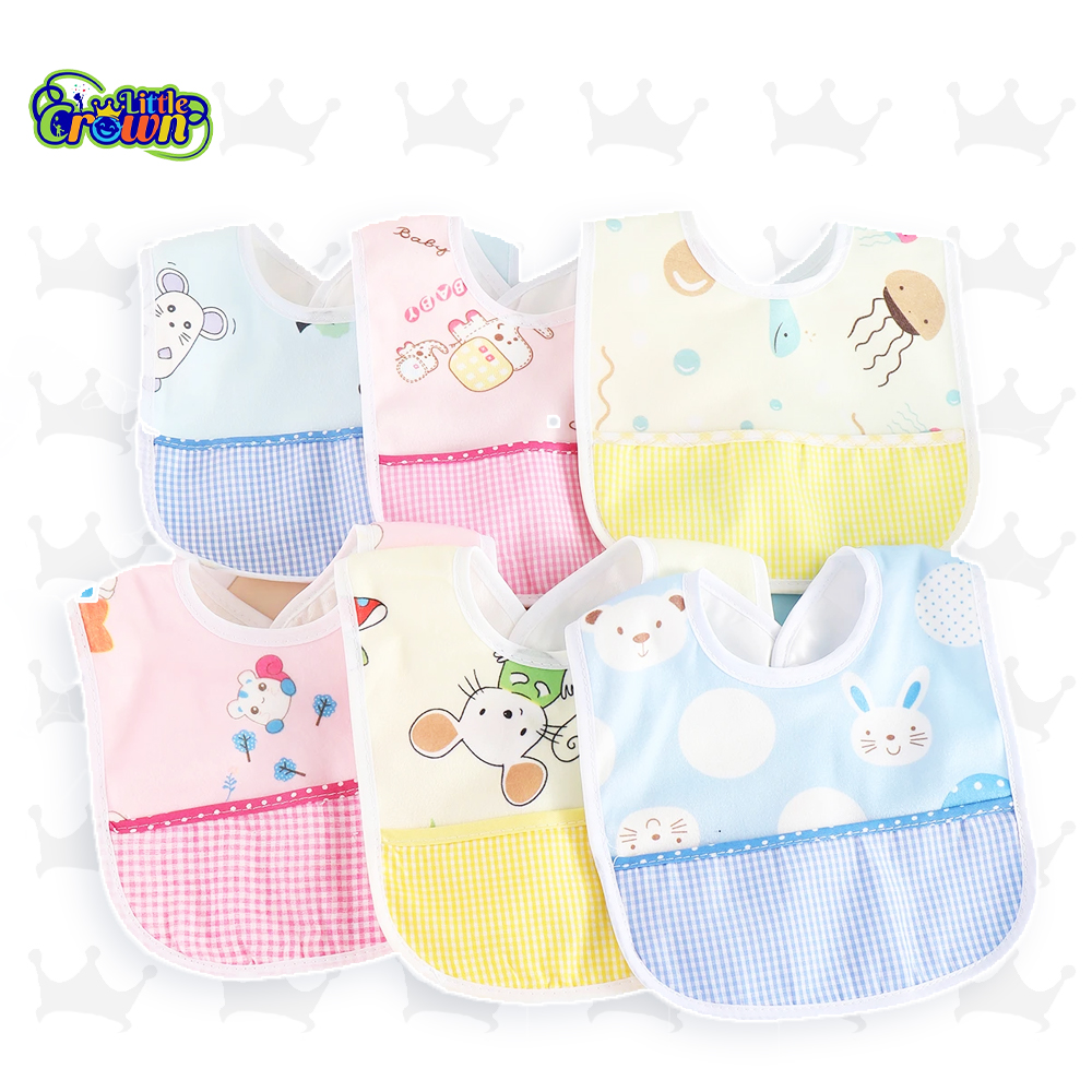 Pack Of 4 Baby Bib Cotton Bib Newborns Bibs Baby accessories for Boys Girls Baby Stuff - With Pocket