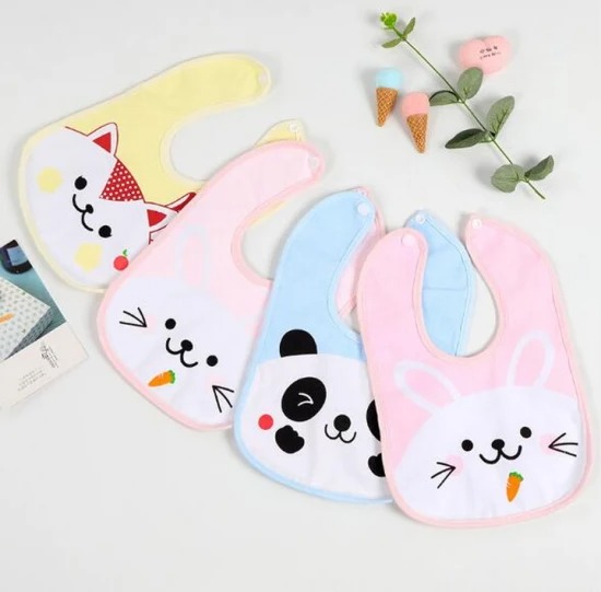 Pack Of 3 Baby Bib Character Cotton Bib Newborns Bibs Baby accessories for Boys Girls Baby Stuff - Character - Image 2