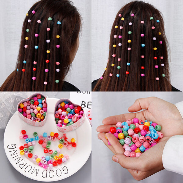 50PCS Baby Girls Cute Candy Colors Plastic Hairpins Mini Hair Clips Hair Braids Maker Beads Headwear Hair Accessories - Image 2