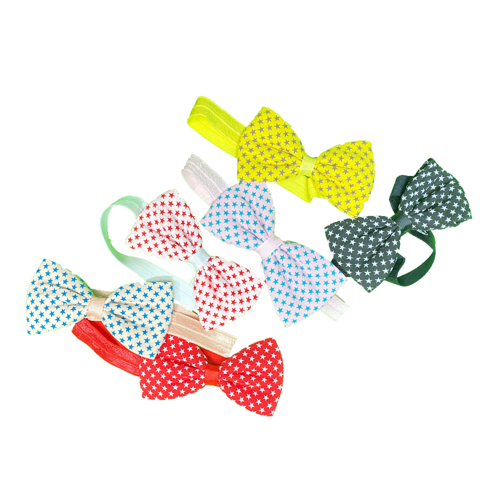 6Pcs/Set Elastic Baby Headband Solid Corduroy Ribbon Baby Bows Headscarf Headband Newborn Cute Knitted Headband Hair Accessories - Simple - Image 2
