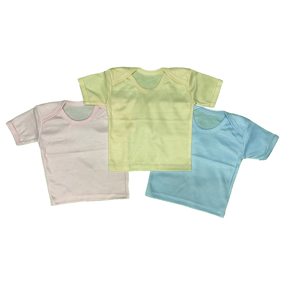 Pack of 3 Newborn Baby Inner Vests Banyan In Cotton Stuff For Newborn Baby in Half Sleeves - Multicolor- 0-12 Month - Image 2