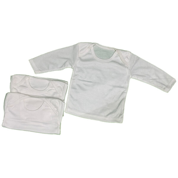 Pack of 3 Newborn Baby Inner Vests Banyan In Cotton Stuff For Newborn Baby in Full Sleeves - White - 0-12 Month - Image 4