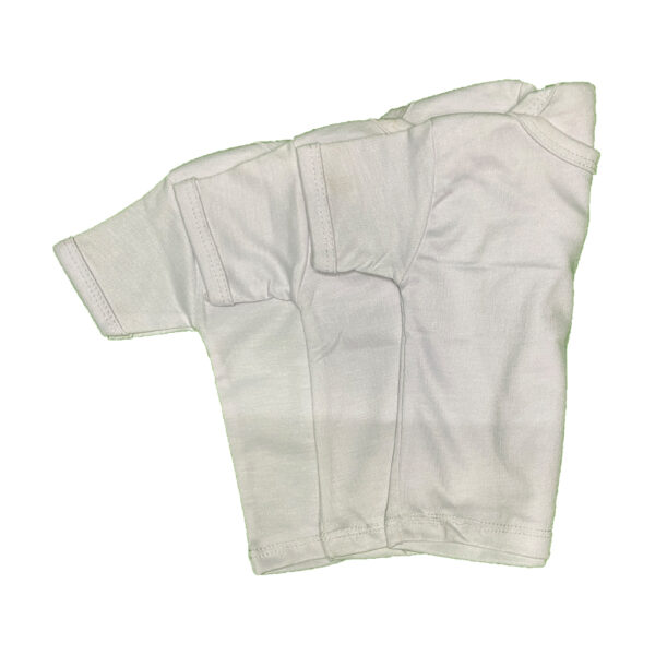 Pack of 3 Newborn Baby Inner Vests Banyan In Cotton Stuff For Newborn Baby in Half Sleeves - White - 0-12 Month - Image 3