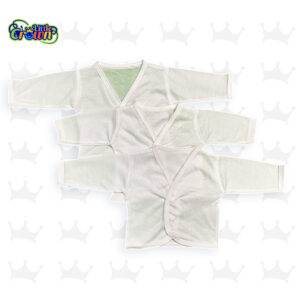 Pack Of 3 Newborn Inner Full Sleeves Vest Banyan In Cotton Stuff for Baby Boy & Baby Girl For 0-9 Months - White