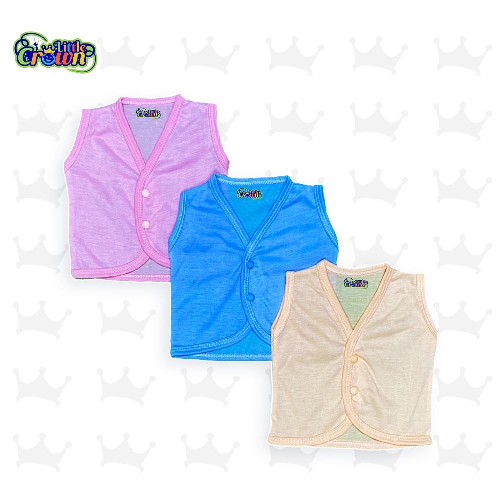 Pack Of 3 Newborn Inner/Sando Sleeveless Vest Banyan In Cotton Stuff for Baby Boy & Baby Girl For 0-9 Months - Multicolor
