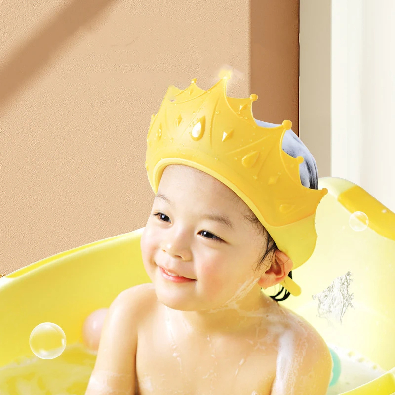 Baby Shower Cap Waterproof Shampoo hat for Children Toddler Girls Boys Protect ears eyes.Adjustable Silicone Bathing Crown. - Image 5