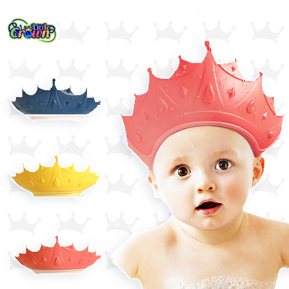 Baby Shower Cap Waterproof Shampoo hat for Children Toddler Girls Boys Protect ears eyes.Adjustable Silicone Bathing Crown.