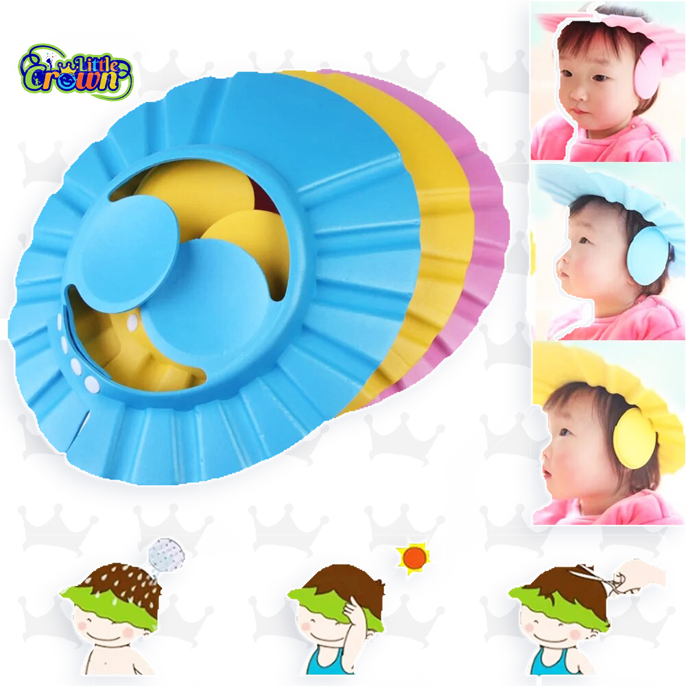 Baby EVA Soft Kids Shampoo Bath Shower Cap Hat Adjustable Kids Shower Cap Baby Care Bath Protection for Kid Shower Hat - Simple