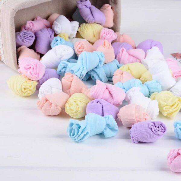 5 Pairs Newborn Baby Girls candy color baby socks for newborns socks baby girl In Multi Colors - Image 2