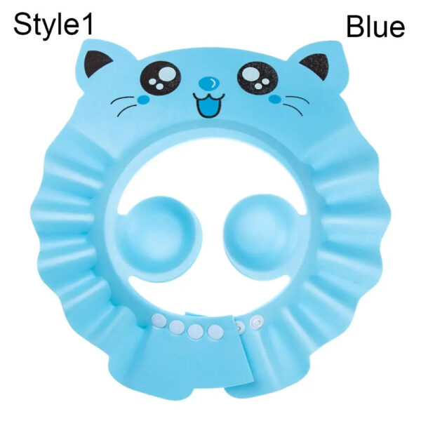 Baby Shower Cap Wash Hair Soft Foam Adjustable Bathing Bath Protect Cap Hat For Baby Children Kids Shampoo Hat in Character - Image 7