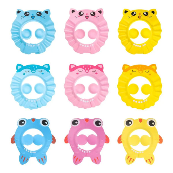 Baby Shower Cap Wash Hair Soft Foam Adjustable Bathing Bath Protect Cap Hat For Baby Children Kids Shampoo Hat in Character - Image 2