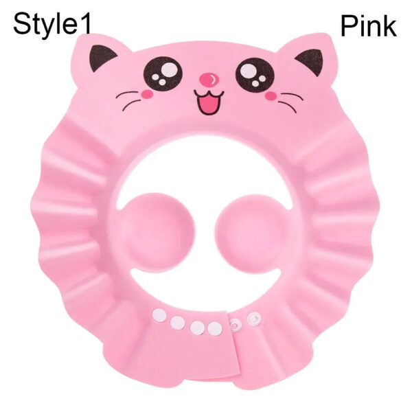 Baby Shower Cap Wash Hair Soft Foam Adjustable Bathing Bath Protect Cap Hat For Baby Children Kids Shampoo Hat in Character - Image 8