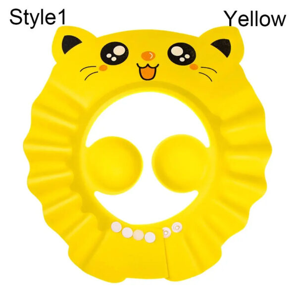 Baby Shower Cap Wash Hair Soft Foam Adjustable Bathing Bath Protect Cap Hat For Baby Children Kids Shampoo Hat in Character - Image 9