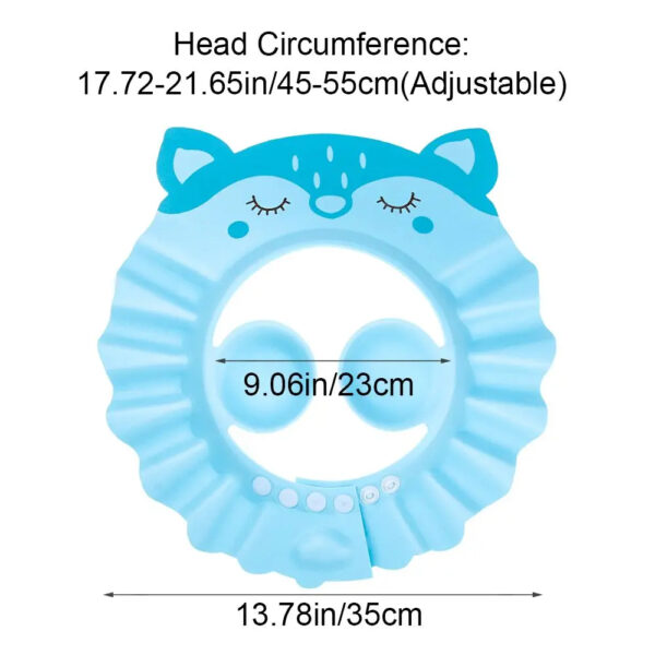 Baby Shower Cap Wash Hair Soft Foam Adjustable Bathing Bath Protect Cap Hat For Baby Children Kids Shampoo Hat in Character - Image 6